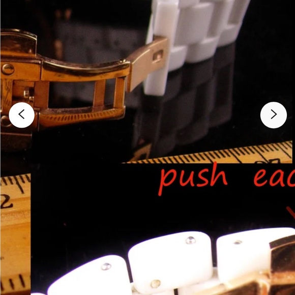 beautiful swarovski crystal and ceramic battery operated woman’s watch. - Picture 10 of 12